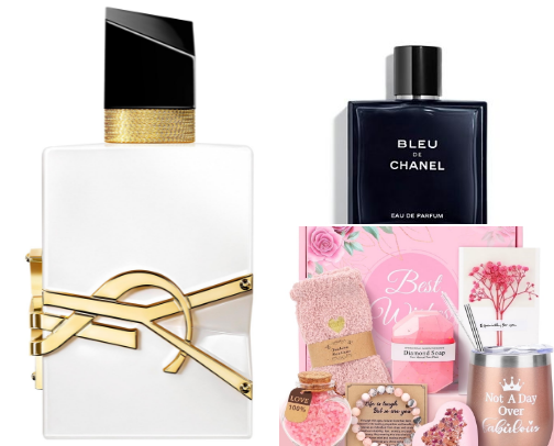 Perfume and beauty Gift Set cover photo collage