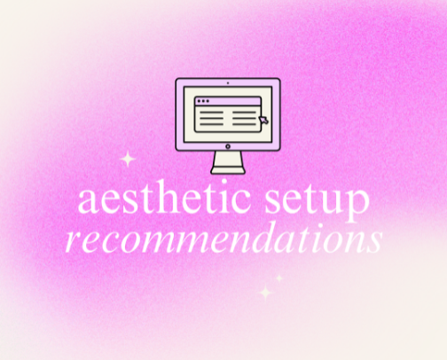 for the gaming girlies ✿ cute desk/pc setup recs cover photo collage