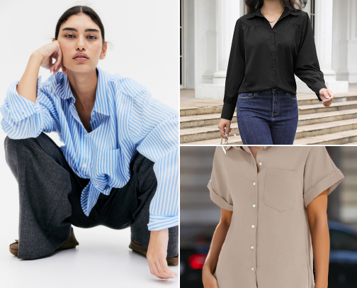 Cute Button Up Shirts For Women cover photo collage