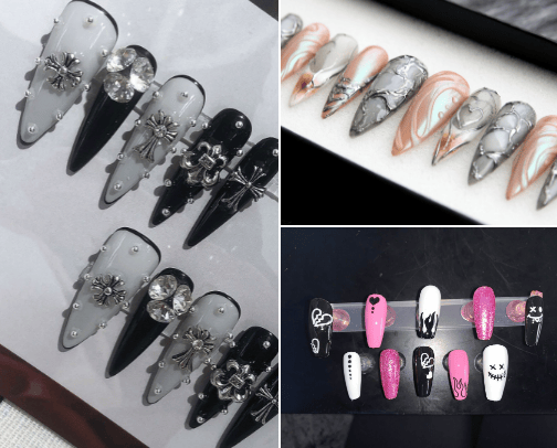 Press on nails cover photo collage