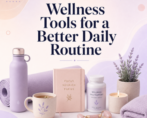 Wellness Tools for a Better Daily Routine cover photo collage
