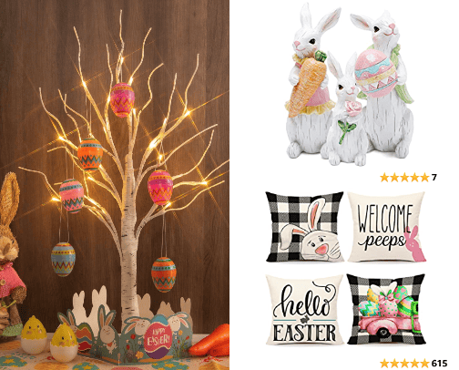 EASTER DECORATIONS🐣🐰🥚💛 cover photo collage