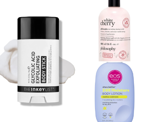 The only Bodycare you need | if you are struggling with keratosis pilaris, dry skin, oily body skin etc then this is THE list for you cover photo collage