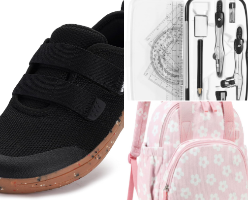 school supplies cover photo collage