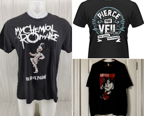 Band t-shirts cover photo collage