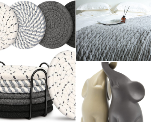 Monochrome chic decor cover photo collage