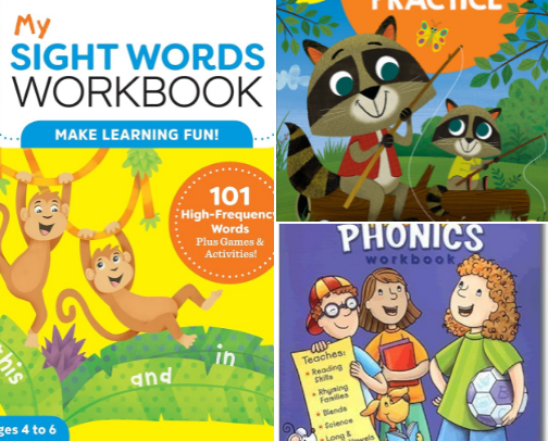 15 Best Budget Phonics & Literacy Workbooks for Kids (Ages 5-7) cover photo collage