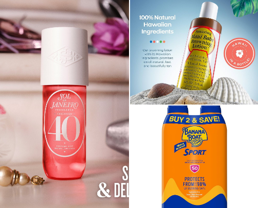 Beautiful and bright beauty essentials cover photo collage