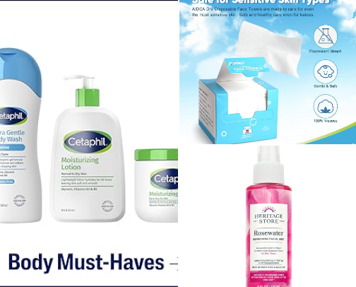 My Favorite Dry Skin Beauty Recs cover photo collage