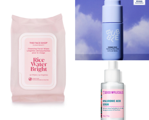 lazy girl skincare!💤🩵 cover photo collage