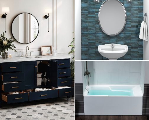 Bathroom remodel cover photo collage