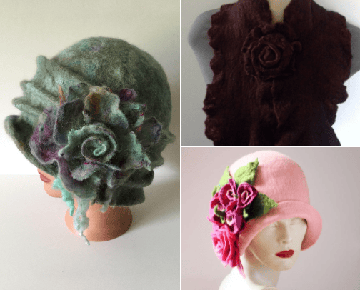 Hats and shawls cover photo collage