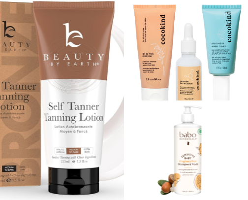 Clean beauty products cover photo collage