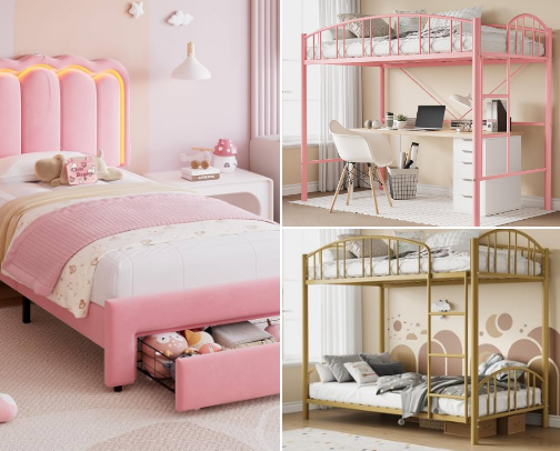 ✨ Best Pink Bedroom Decor & Furniture for Girls – Cute Room Makeover Ideas cover photo collage