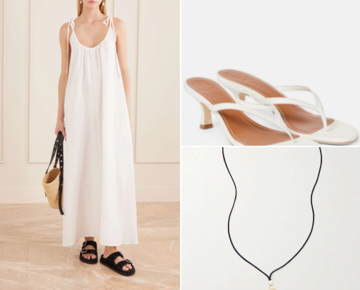 Summer Dress + Sandal Outfit Ideas I’m Copying This Year cover photo collage