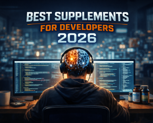 Best Supplements for Developers 2026 – Focus, Energy & Deep Work cover photo collage