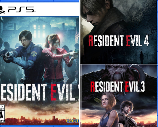 List of Resident Evil games, comics, and films cover photo collage