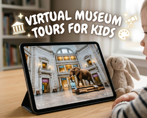 Top Free Virtual Museum Tours for Kids in the USA cover photo collage