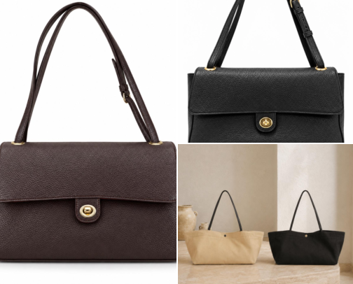 Leather Shoulder Bags & Totes for Everyday Style cover photo collage