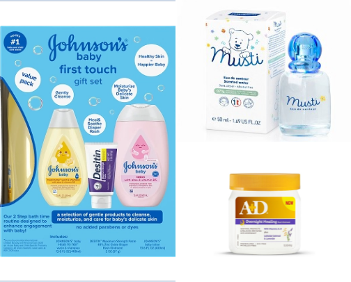 "Essential Bath & Skin Products for Your Newborn" cover photo collage