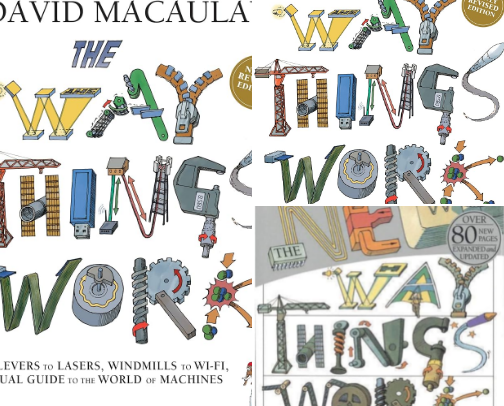 e-PUB The Way Things Work: Newly Revised Edition: The Ultimate Guide to How Things Work cover photo collage