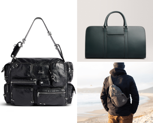 Men's luxury bag's cover photo collage