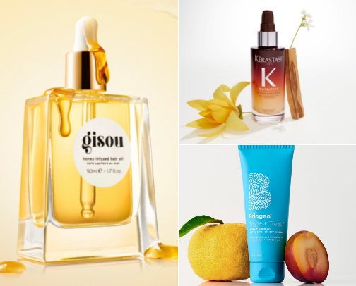 Products for low porosity, wavy hair cover photo collage