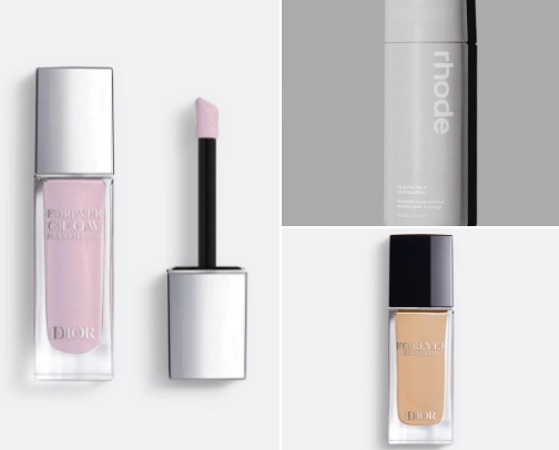 essential makeup products for a glowy base cover photo collage