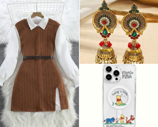 Interesting fancy clothes and accessories cover photo collage
