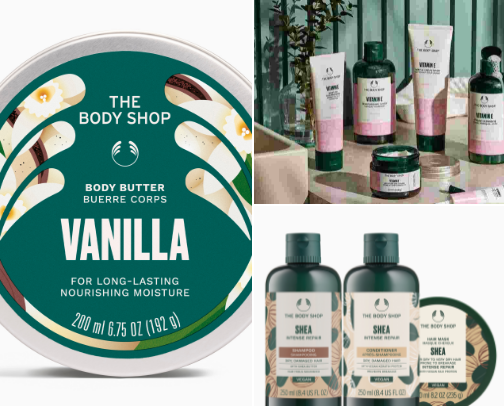 The Body Shop Products I love cover photo collage