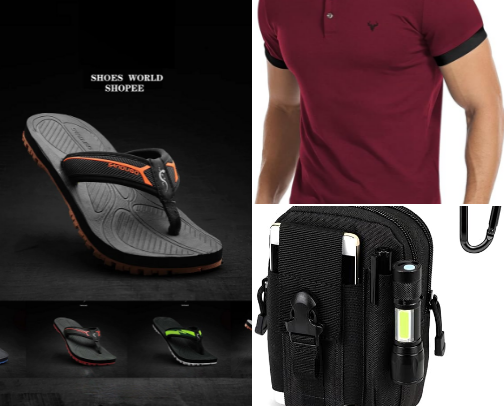 Hubby's casual/work and home outfits cover photo collage