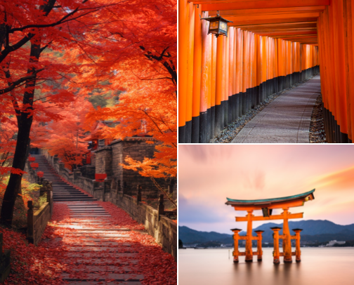 The Beauty of Japan's Cultural and Natural Landscapes cover photo collage