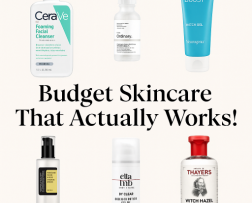 Budget Skincare That Actually Works! cover photo collage