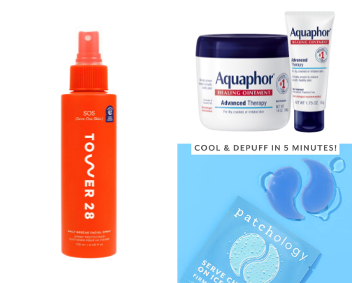 Skincare products cover photo collage
