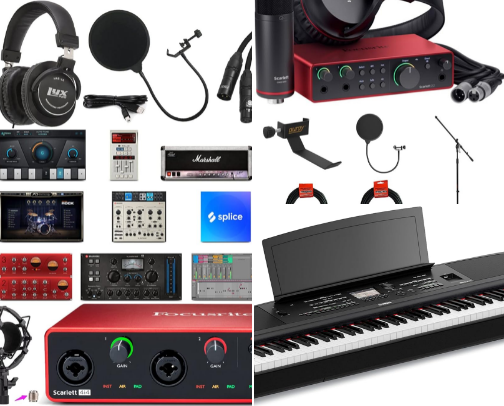 Recording Studio, Band Gear, Instruments and more! cover photo collage
