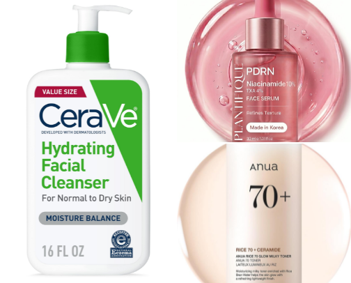 "That Girl Skincare Routine: Drugstore Dupes That Actually Work" cover photo collage