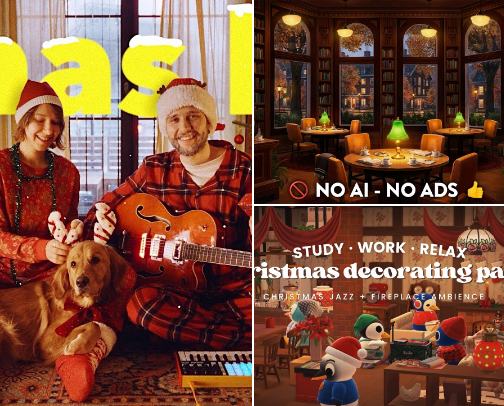 Holiday Background Videos/Music cover photo collage