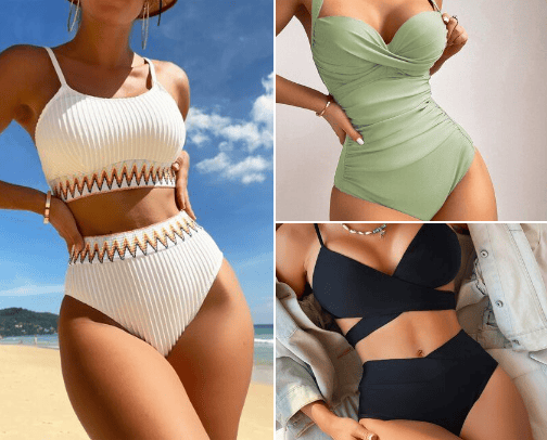 Seaside Chic: Dive into Our Women's Swimwear Collection cover photo collage