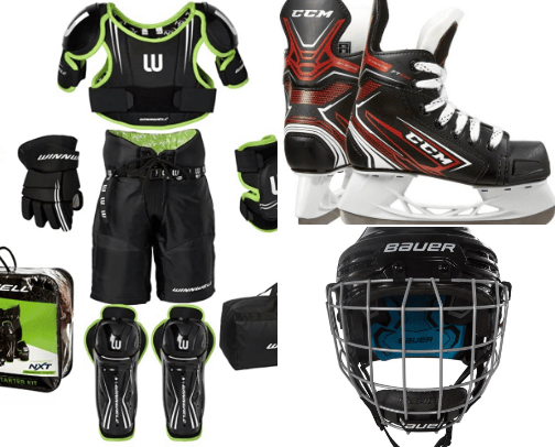 Kids Hockey equip.  cover photo collage