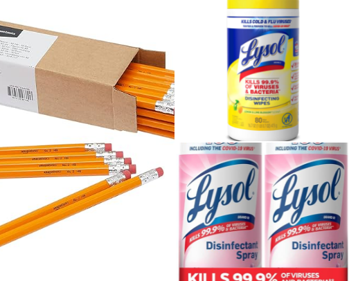Back to school supply and cloths cover photo collage
