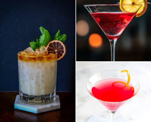 Cocktails Worth Dressing up for cover photo collage