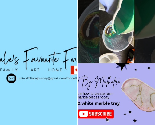 Resin marble technique cover photo collage