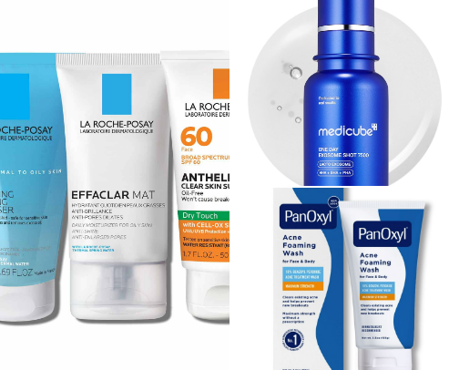 Oily/acne prone skin recs cover photo collage