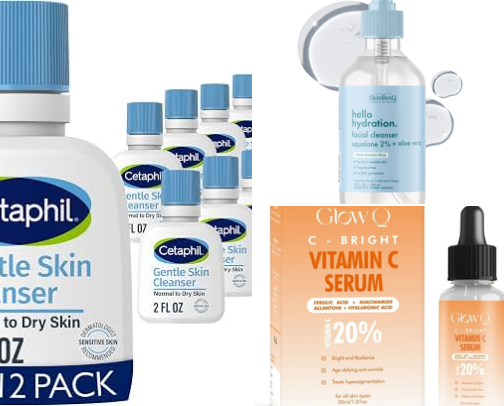 “Skincare I’d Actually Recommend” cover photo collage