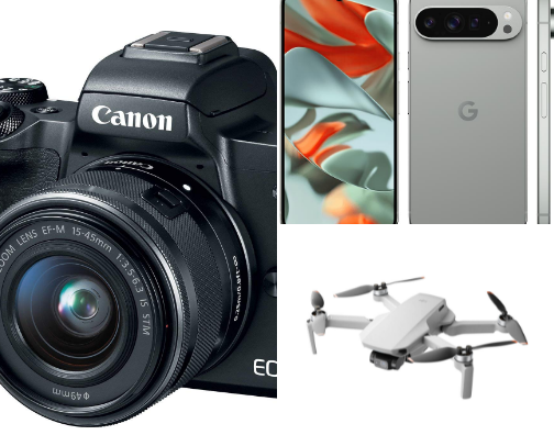 Photography gear cover photo collage
