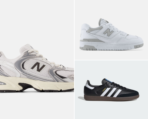 Neutral sneakers cover photo collage