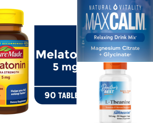 Sleep + Stress Supplements for Deep Rest, Calm Mind, and Balanced Mood 🌙 cover photo collage