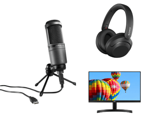 desk setup cover photo collage