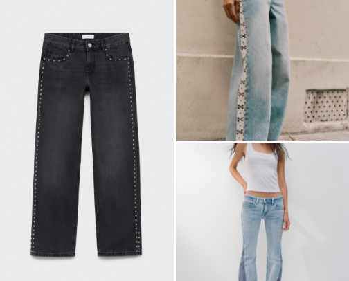 Low waist jeans cover photo collage