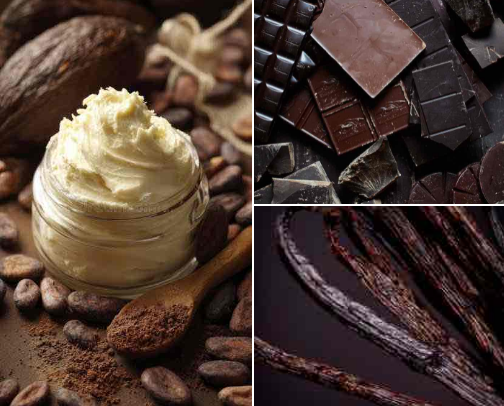 🍫🍨Cocoa Butter • Vanilla • Chocolate Shower cover photo collage
